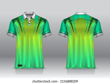 polo shirt uniform design, can be used for badminton, golf in front view, back view. jersey mockup Vector, design premium very simple and easy to customize