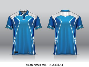 polo shirt uniform design, can be used for badminton, golf in front view, back view. jersey mockup Vector, design premium very simple and easy to customize