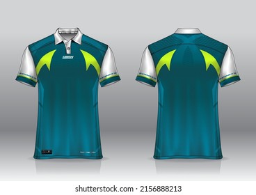 polo shirt uniform design, can be used for badminton, golf in front view, back view. jersey mockup Vector, design premium very simple and easy to customize