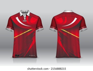 polo shirt uniform design, can be used for badminton, golf in front view, back view. jersey mockup Vector, design premium very simple and easy to customize