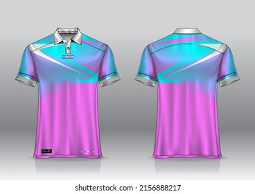 polo shirt uniform design, can be used for badminton, golf in front view, back view. jersey mockup Vector, design premium very simple and easy to customize