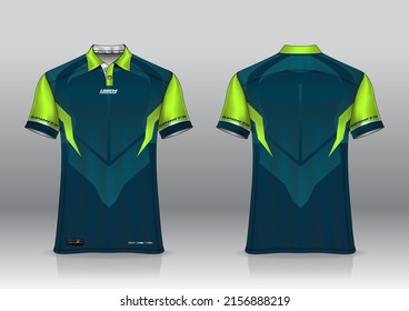 polo shirt uniform design, can be used for badminton, golf in front view, back view. jersey mockup Vector, design premium very simple and easy to customize