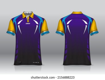 polo shirt uniform design, can be used for badminton, golf in front view, back view. jersey mockup Vector, design premium very simple and easy to customize