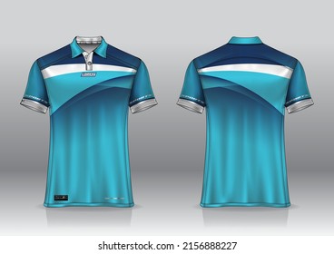 polo shirt uniform design, can be used for badminton, golf in front view, back view. jersey mockup Vector, design premium very simple and easy to customize