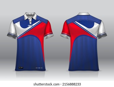 polo shirt uniform design, can be used for badminton, golf in front view, back view. jersey mockup Vector, design premium very simple and easy to customize