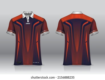 polo shirt uniform design, can be used for badminton, golf in front view, back view. jersey mockup Vector, design premium very simple and easy to customize