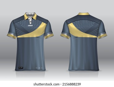 polo shirt uniform design, can be used for badminton, golf in front view, back view. jersey mockup Vector, design premium very simple and easy to customize