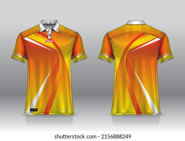 polo shirt uniform design, can be used for badminton, golf in front view, back view. jersey mockup Vector, design premium very simple and easy to customize