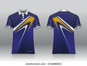 polo shirt uniform design, can be used for badminton, golf in front view, back view. jersey mockup Vector, design premium very simple and easy to customize