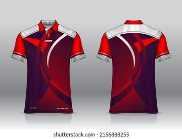 polo shirt uniform design, can be used for badminton, golf in front view, back view. jersey mockup Vector, design premium very simple and easy to customize