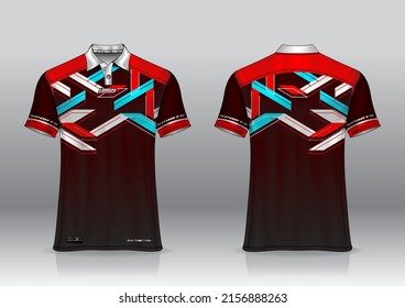 polo shirt uniform design, can be used for badminton, golf in front view, back view. jersey mockup Vector, design premium very simple and easy to customize