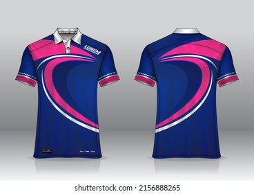 polo shirt uniform design, can be used for badminton, golf in front view, back view. jersey mockup Vector, design premium very simple and easy to customize