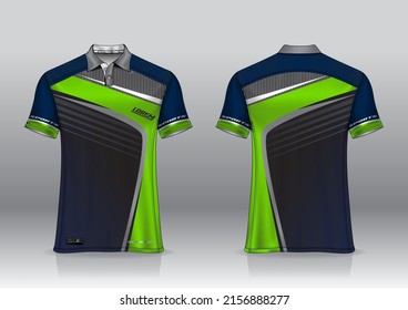 polo shirt uniform design, can be used for badminton, golf in front view, back view. jersey mockup Vector, design premium very simple and easy to customize