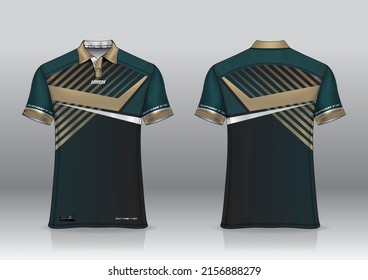 polo shirt uniform design, can be used for badminton, golf in front view, back view. jersey mockup Vector, design premium very simple and easy to customize