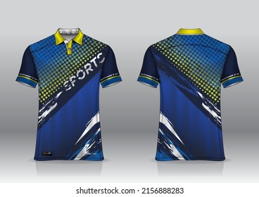 polo shirt uniform design, can be used for badminton, golf in front view, back view. jersey mockup Vector, design premium very simple and easy to customize