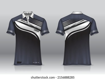 polo shirt uniform design, can be used for badminton, golf in front view, back view. jersey mockup Vector, design premium very simple and easy to customize