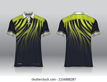 polo shirt uniform design, can be used for badminton, golf in front view, back view. jersey mockup Vector, design premium very simple and easy to customize