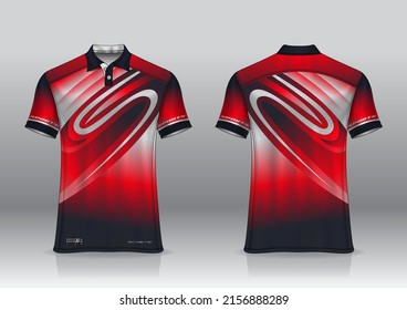 Polo Shirt Uniform Design, Can Be Used For Badminton, Golf In Front View, Back View. Jersey Mockup Vector, Design Premium Very Simple And Easy To Customize