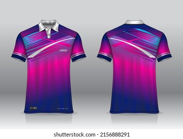 polo shirt uniform design, can be used for badminton, golf in front view, back view. jersey mockup Vector, design premium very simple and easy to customize