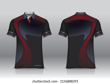 Polo Shirt Uniform Design, Can Be Used For Badminton, Golf In Front View, Back View. Jersey Mockup Vector, Design Premium Very Simple And Easy To Customize