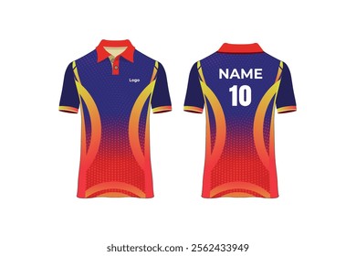 polo shirt uniform design for outdoor sports,  front view and back view jersey mockup Vector, jersey design vector.
t-shirt polo templates design.