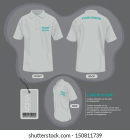 Polo shirt uniform template, illustration by vector design.