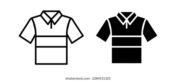 Polo shirt vector icon set. Clothing symbol. Apparel logo for mobile concept and web design