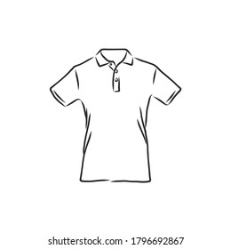 Polo shirt vector sketch icon isolated on background. Hand drawn Polo shirt icon. Polo shirt, vector sketch illustration