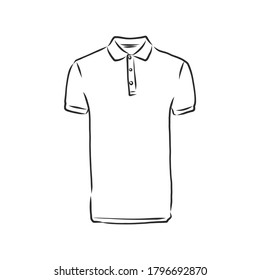 Polo shirt vector sketch icon isolated on background. Hand drawn Polo shirt icon. Polo shirt, vector sketch illustration
