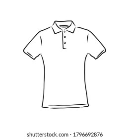 Polo shirt vector sketch icon isolated on background. Hand drawn Polo shirt icon. Polo shirt, vector sketch illustration