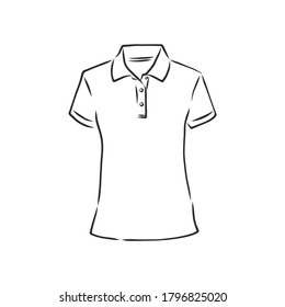 Polo shirt vector sketch icon isolated on background. Hand drawn Polo shirt icon. Polo shirt sketch icon for infographic, website or app. Polo shirt vector sketch illustration
