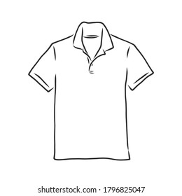 Polo shirt vector sketch icon isolated on background. Hand drawn Polo shirt icon. Polo shirt sketch icon for infographic, website or app. Polo shirt vector sketch illustration