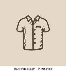 Polo shirt vector sketch icon isolated on background. Hand drawn Polo shirt icon. Polo shirt sketch icon for infographic, website or app.