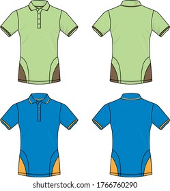 Polo shirt vector template pattern