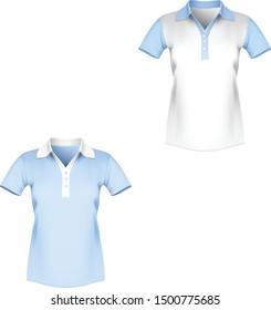 Polo shirt woman short sleeve template vector