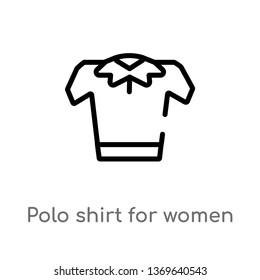 Polo Shirt Women Vector Line Icon Stock Vector (Royalty Free ...