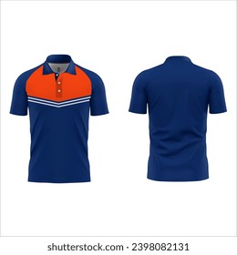 polo shirts Blank collared shirt mock up template, front and back view, isolated on white, plain t-shirt mockup. Polo tee design presentation for print.