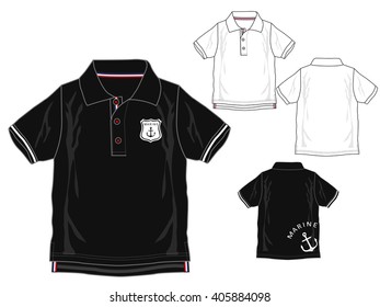  polo shirts. Design template. Vector illustration