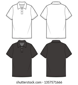 POLO SHIRTS fashion flat sketch template