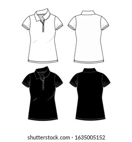 POLO SHIRTS fashion flat sketch template