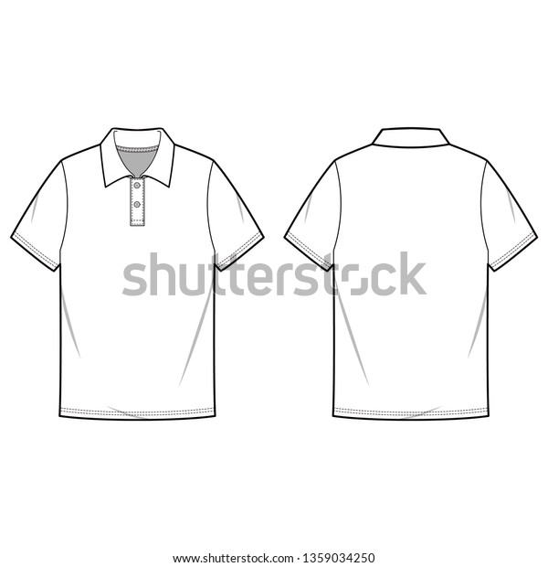 Polo Shirts Fashion Flat Sketch Template Stock Vector (Royalty Free ...