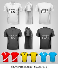 Polo shirts with sample text space. Vector. 