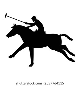 Polo Silhouette Icon for Equestrian and Sports Themes