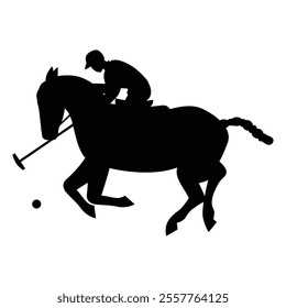 Polo Silhouette Icon for Equestrian and Sports Themes