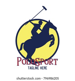 polo sport / polo club logo with text space for your slogan / tag line, vector illustration