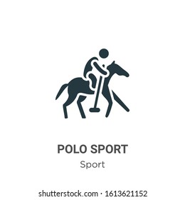 Polo sport glyph icon vector on white background. Flat vector polo sport icon symbol sign from modern sport collection for mobile concept and web apps design.