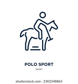 polo sport icon from sport collection. Thin linear polo sport, competition, polo outline icon isolated on white background. Line vector polo sport sign, symbol for web and mobile