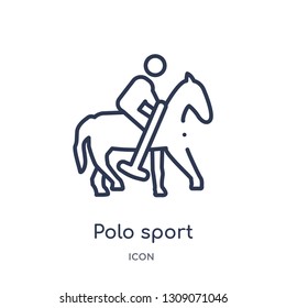 polo sport icon from sport outline collection. Thin line polo sport icon isolated on white background.