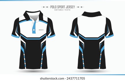 Polo Sport jersey design Front back tshirt Vector Template