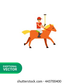 Polo sport player flat icon
